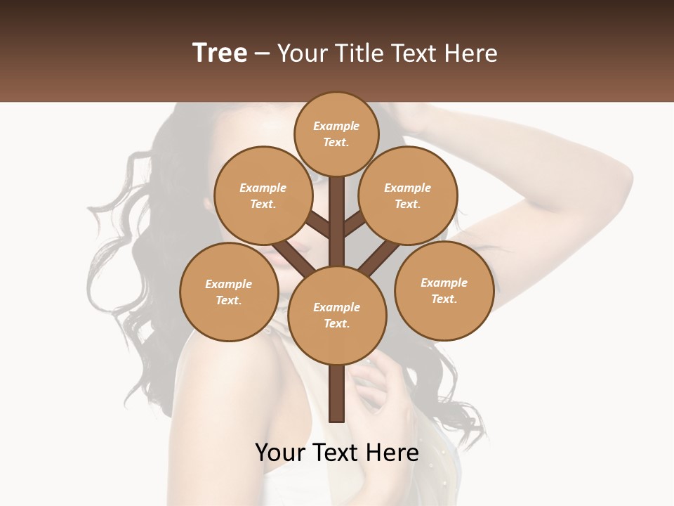 A Woman With Long Dark Hair Is Posing For A Picture PowerPoint Template