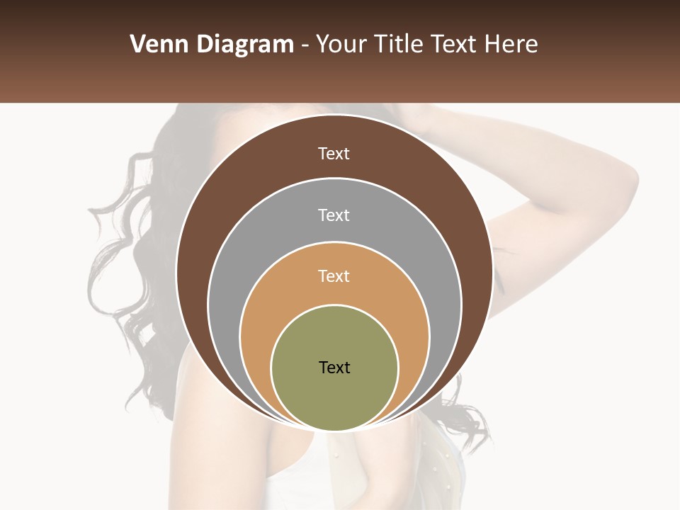 A Woman With Long Dark Hair Is Posing For A Picture PowerPoint Template