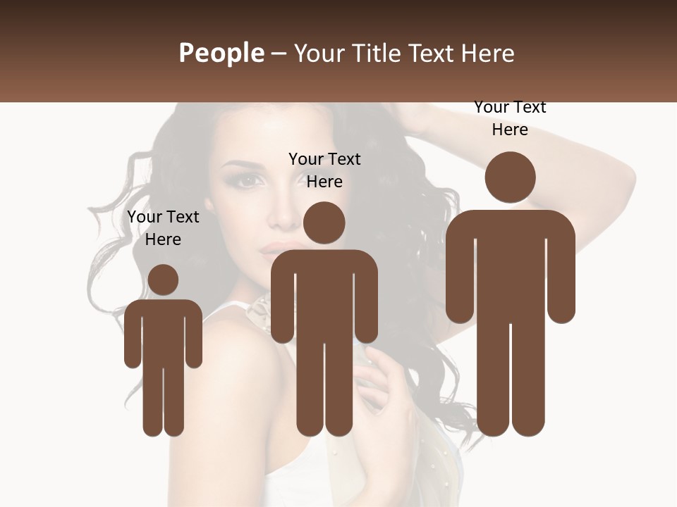 A Woman With Long Dark Hair Is Posing For A Picture PowerPoint Template