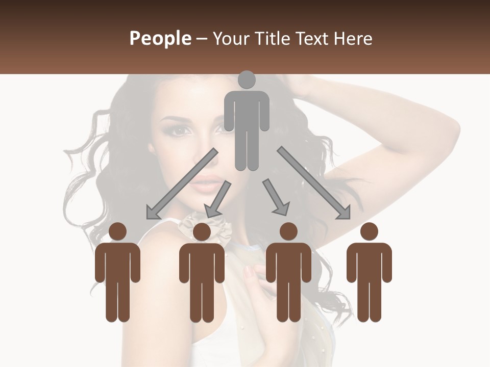 A Woman With Long Dark Hair Is Posing For A Picture PowerPoint Template
