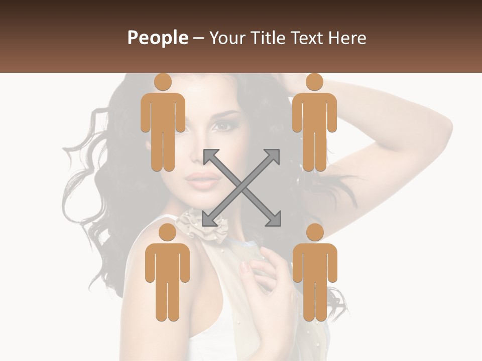 A Woman With Long Dark Hair Is Posing For A Picture PowerPoint Template