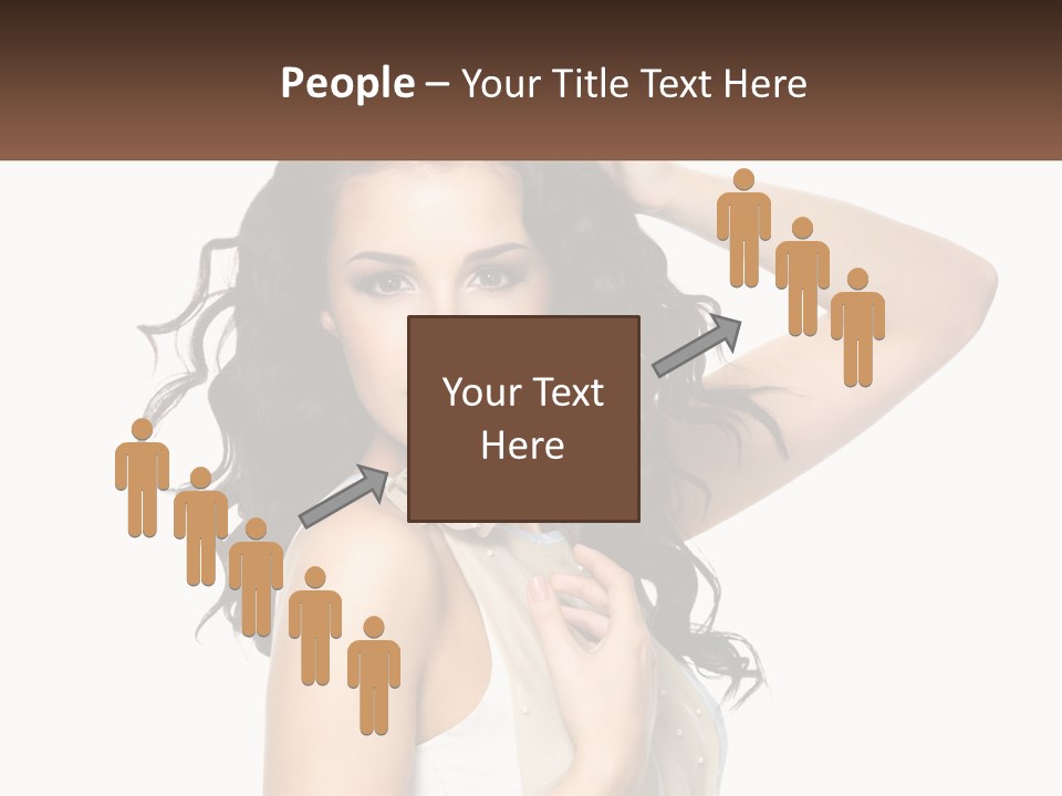 A Woman With Long Dark Hair Is Posing For A Picture PowerPoint Template