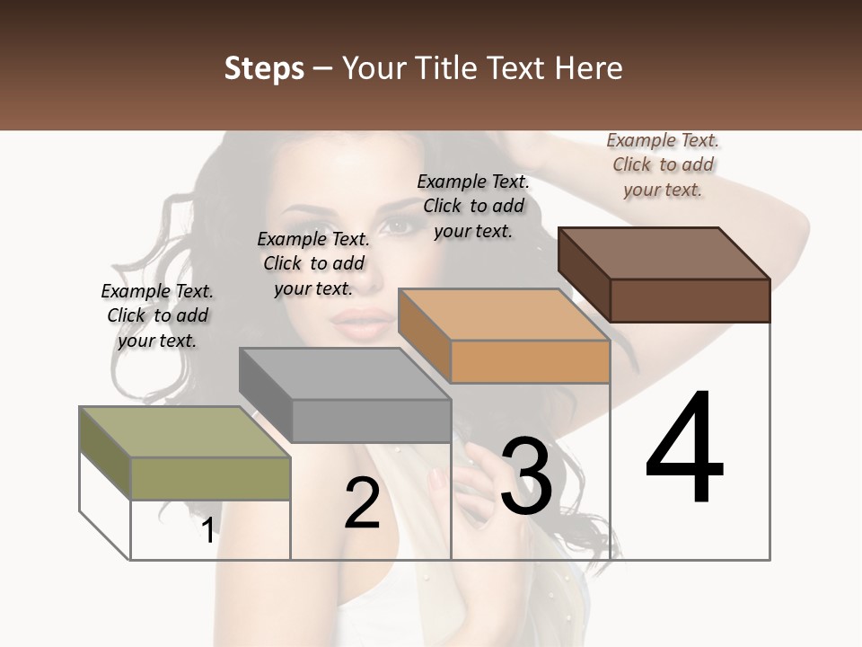 A Woman With Long Dark Hair Is Posing For A Picture PowerPoint Template