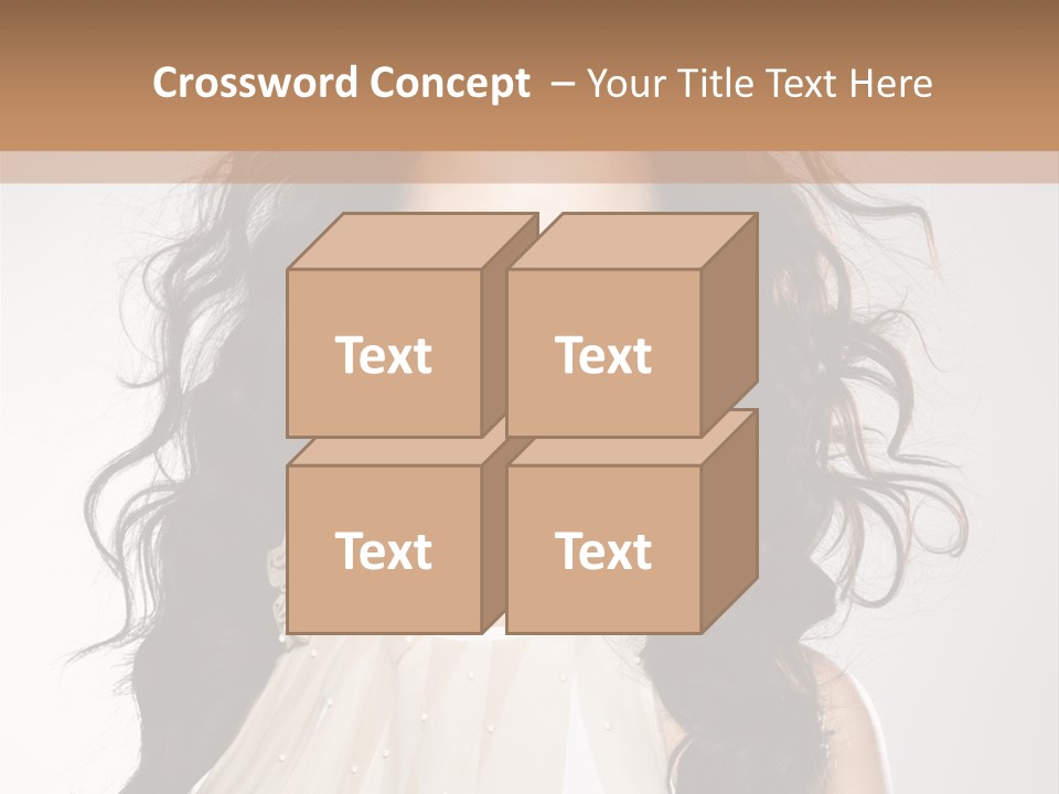 A Woman With Long Hair Is Posing For A Picture PowerPoint Template
