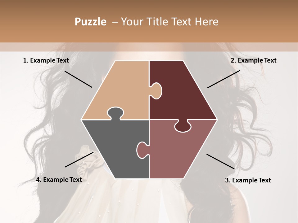 A Woman With Long Hair Is Posing For A Picture PowerPoint Template