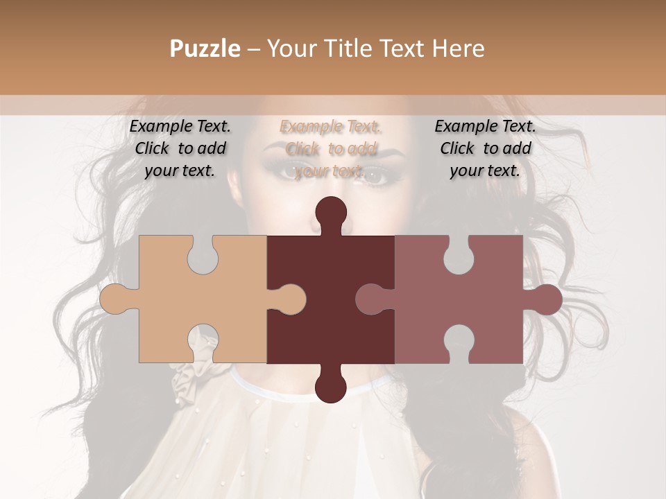 A Woman With Long Hair Is Posing For A Picture PowerPoint Template