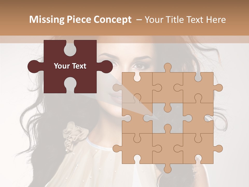 A Woman With Long Hair Is Posing For A Picture PowerPoint Template