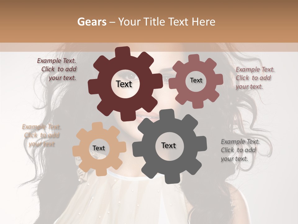 A Woman With Long Hair Is Posing For A Picture PowerPoint Template