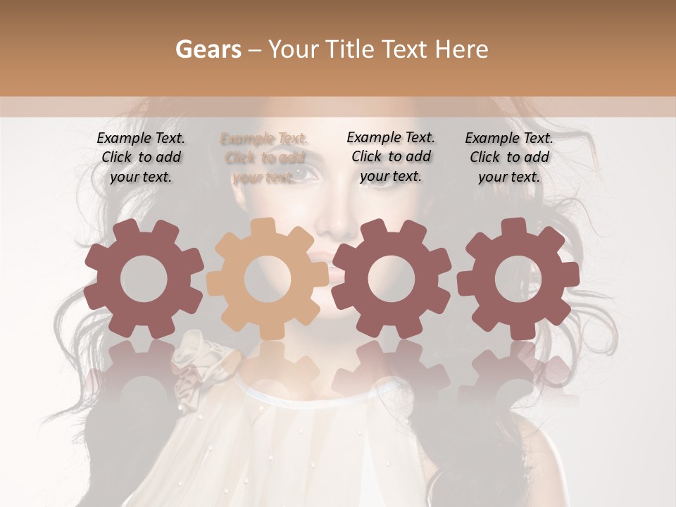 A Woman With Long Hair Is Posing For A Picture PowerPoint Template