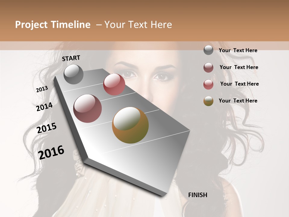 A Woman With Long Hair Is Posing For A Picture PowerPoint Template