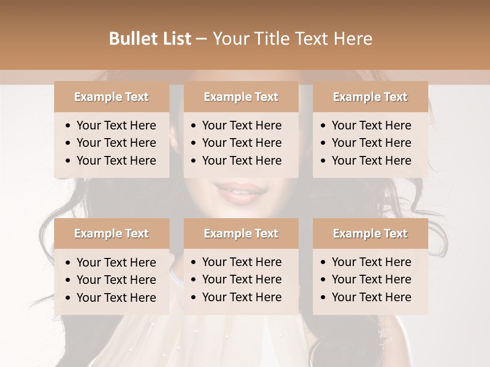 A Woman With Long Hair Is Posing For A Picture PowerPoint Template