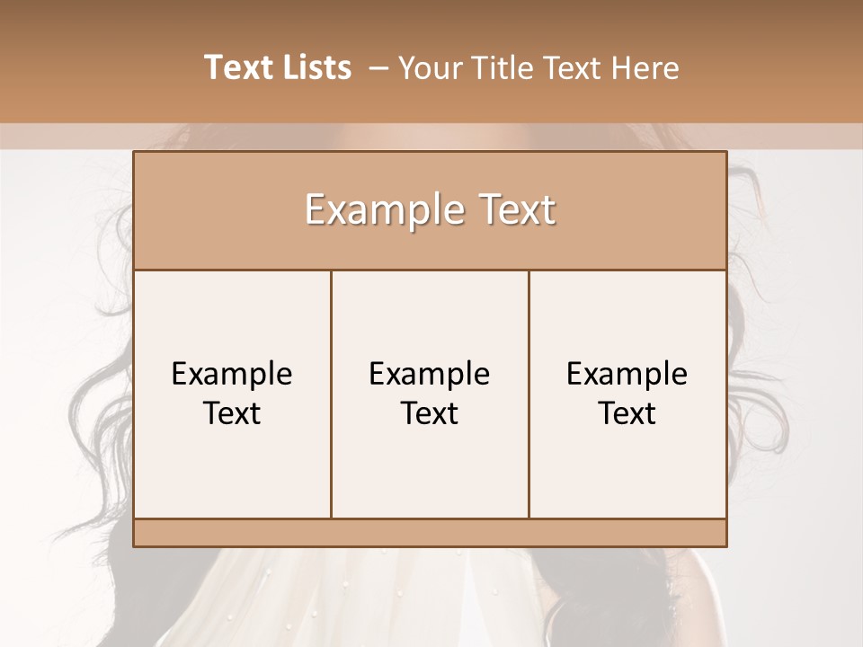 A Woman With Long Hair Is Posing For A Picture PowerPoint Template