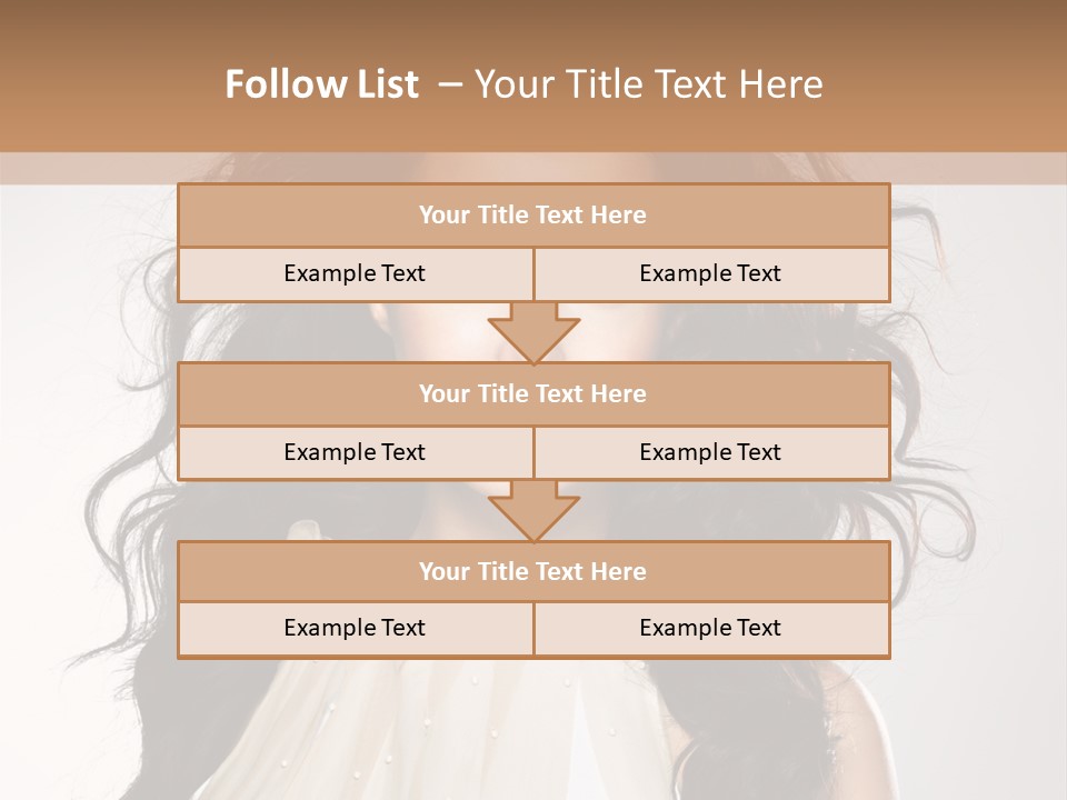 A Woman With Long Hair Is Posing For A Picture PowerPoint Template