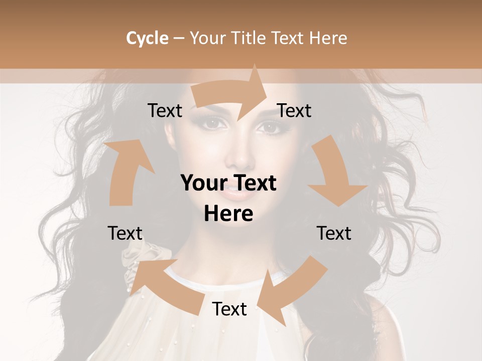 A Woman With Long Hair Is Posing For A Picture PowerPoint Template