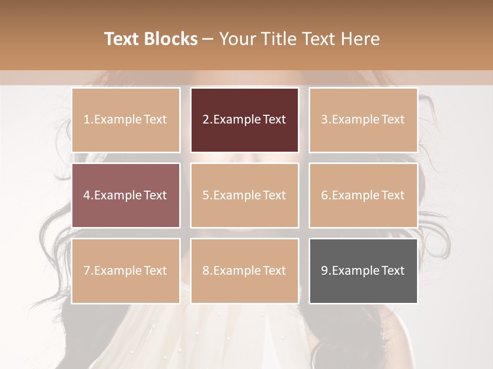 A Woman With Long Hair Is Posing For A Picture PowerPoint Template