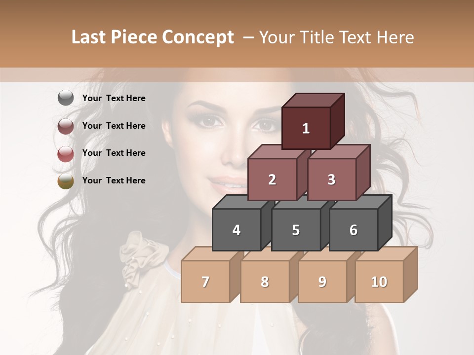 A Woman With Long Hair Is Posing For A Picture PowerPoint Template