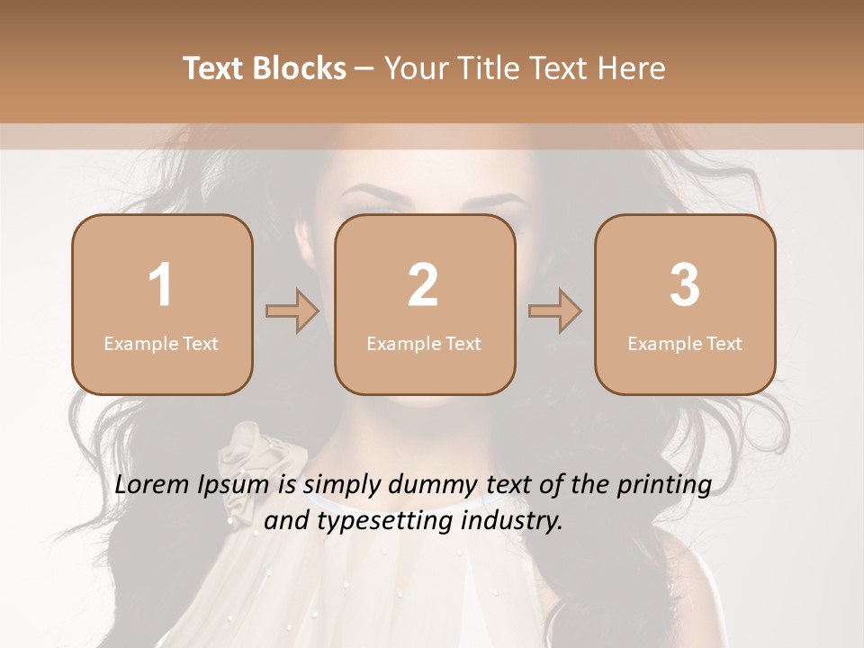 A Woman With Long Hair Is Posing For A Picture PowerPoint Template