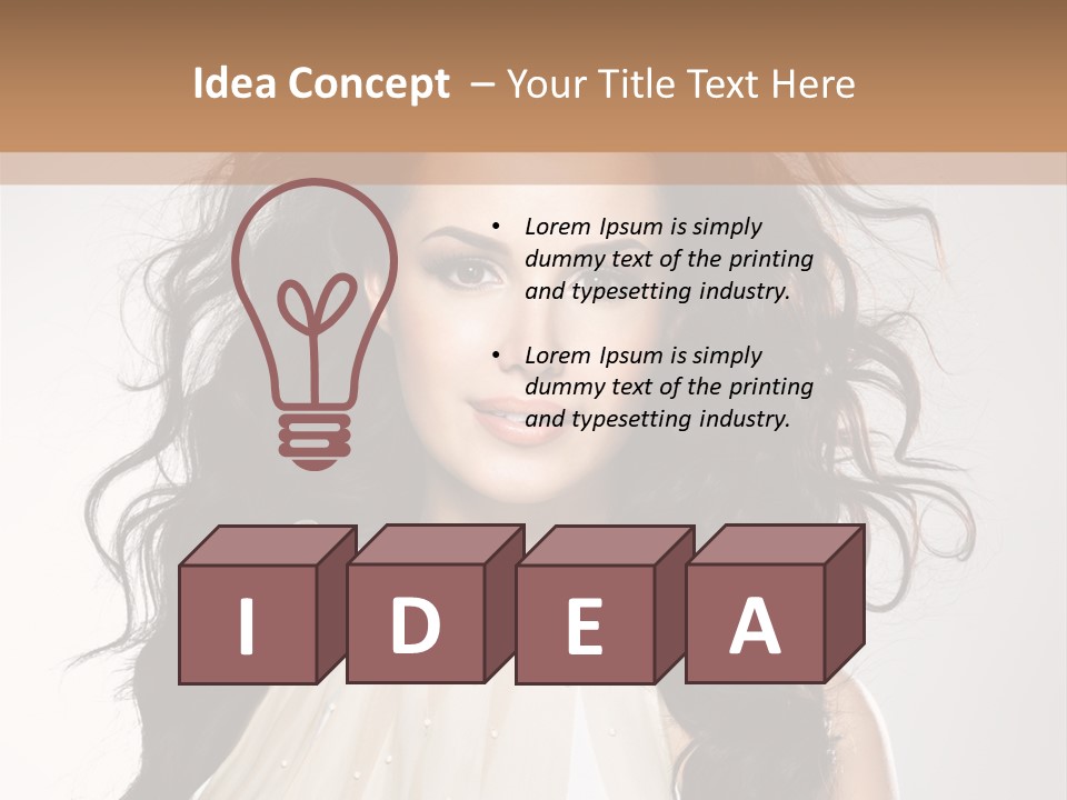 A Woman With Long Hair Is Posing For A Picture PowerPoint Template