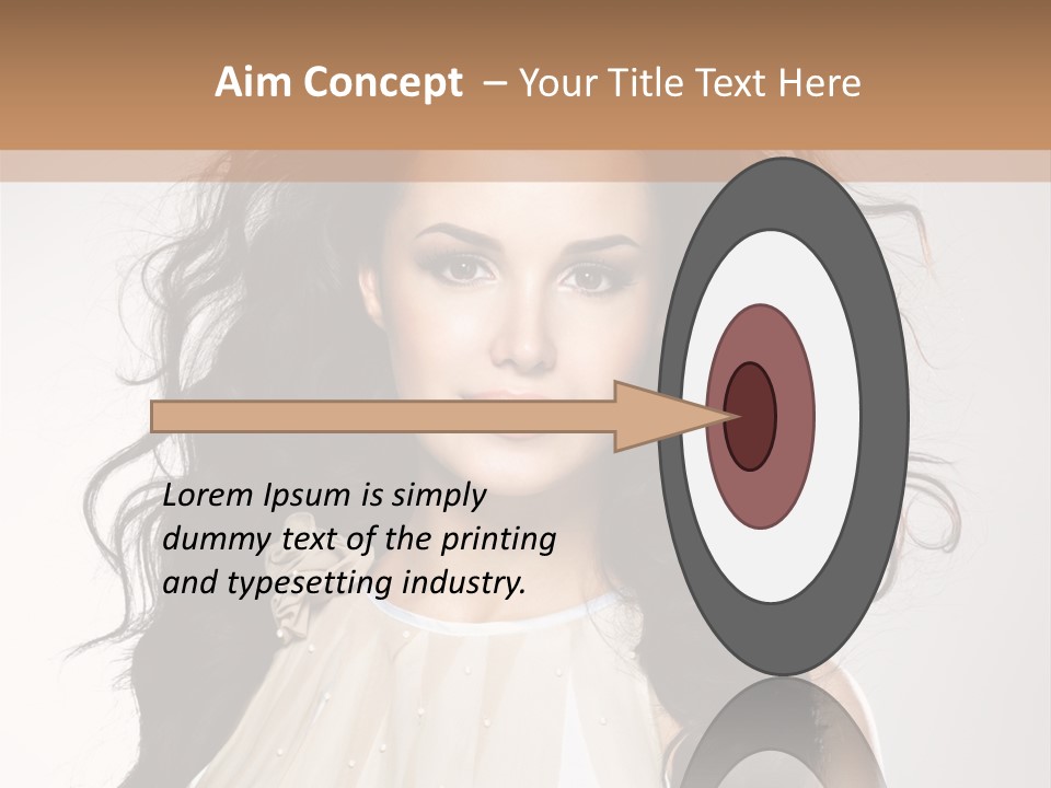 A Woman With Long Hair Is Posing For A Picture PowerPoint Template