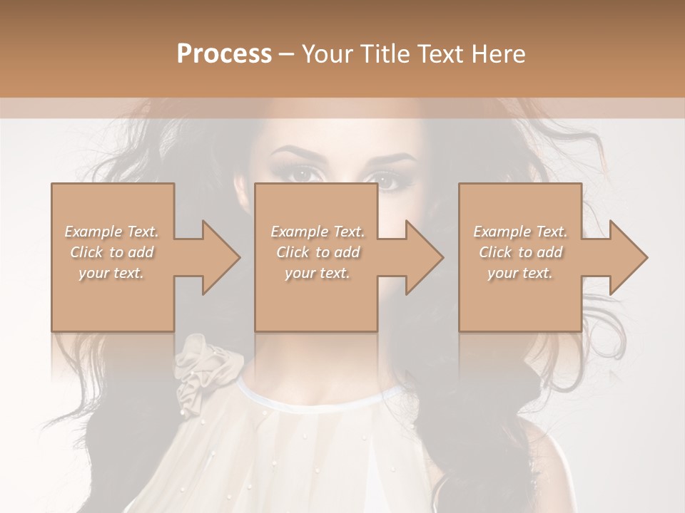 A Woman With Long Hair Is Posing For A Picture PowerPoint Template