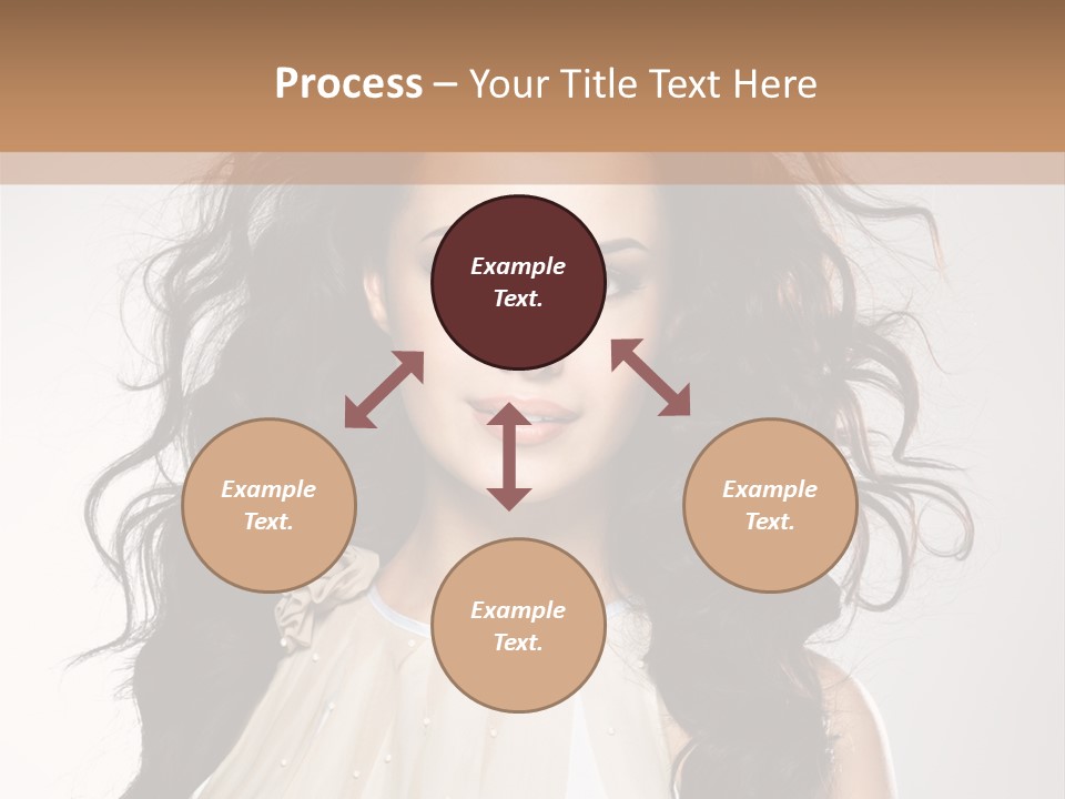 A Woman With Long Hair Is Posing For A Picture PowerPoint Template