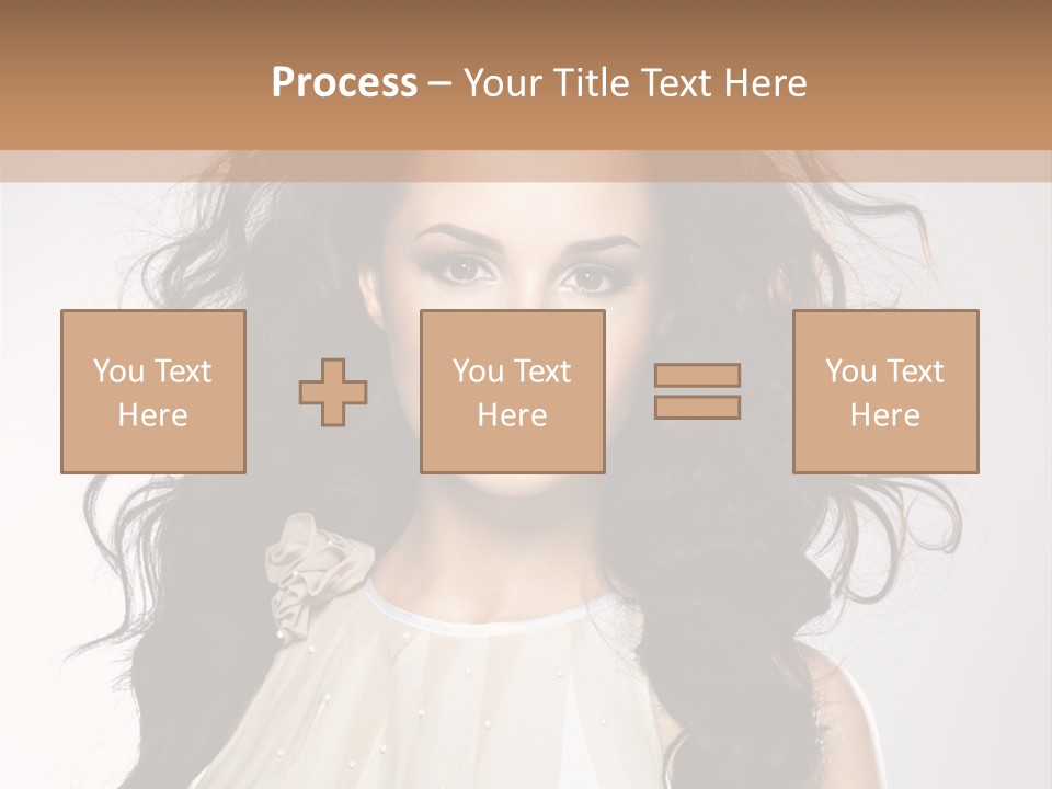 A Woman With Long Hair Is Posing For A Picture PowerPoint Template