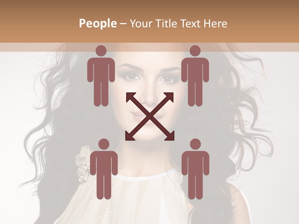 A Woman With Long Hair Is Posing For A Picture PowerPoint Template