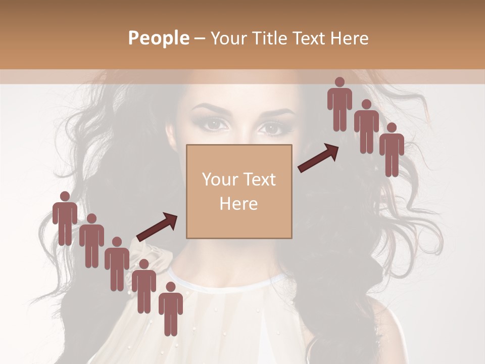 A Woman With Long Hair Is Posing For A Picture PowerPoint Template