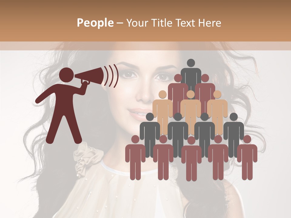 A Woman With Long Hair Is Posing For A Picture PowerPoint Template