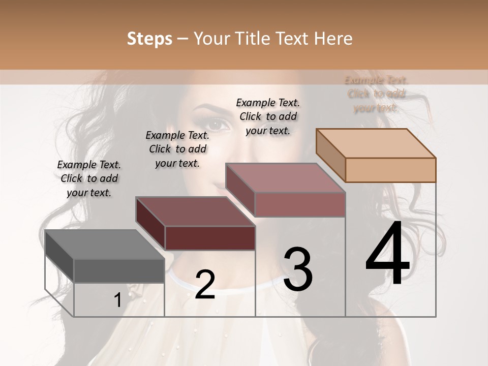 A Woman With Long Hair Is Posing For A Picture PowerPoint Template