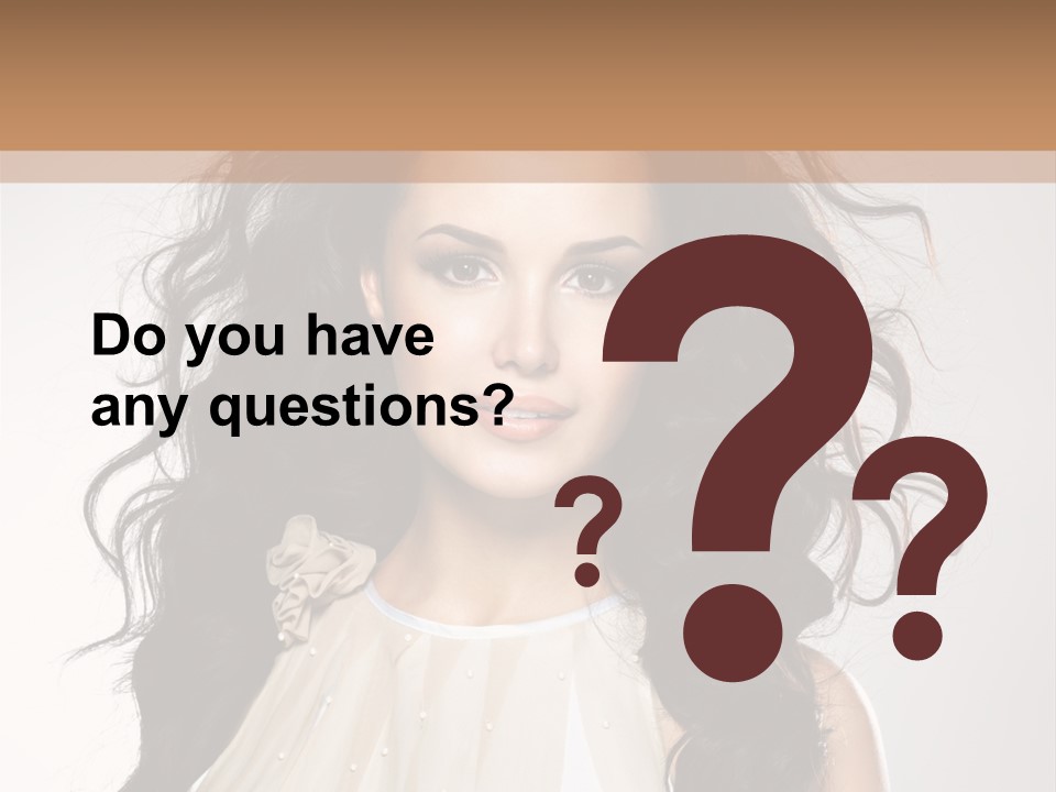 A Woman With Long Hair Is Posing For A Picture PowerPoint Template