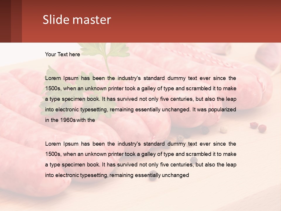 A Bunch Of Sausages With Parsley On Top Of Them PowerPoint Template