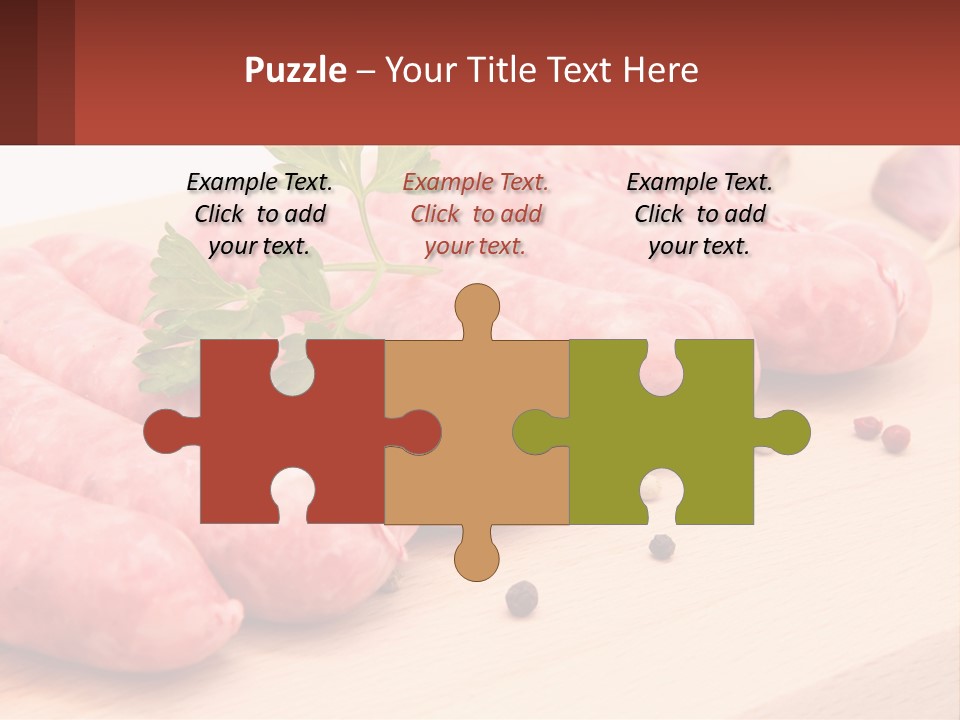 A Bunch Of Sausages With Parsley On Top Of Them PowerPoint Template