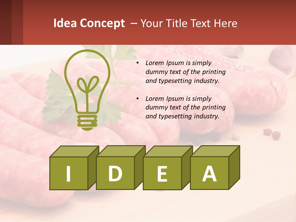 A Bunch Of Sausages With Parsley On Top Of Them PowerPoint Template