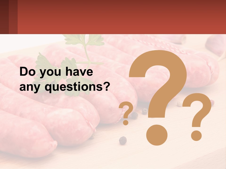 A Bunch Of Sausages With Parsley On Top Of Them PowerPoint Template