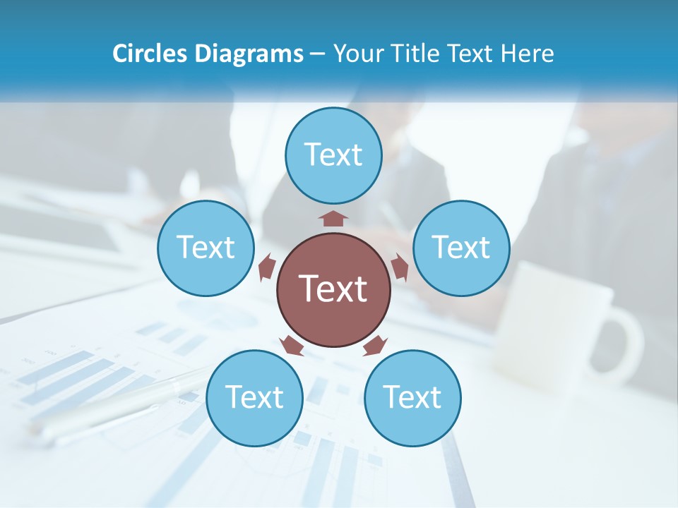 A Group Of Business People Sitting Around A Table PowerPoint Template