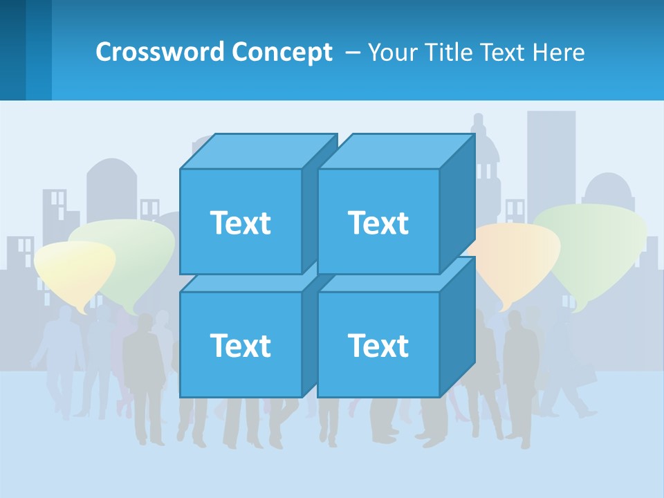 A Group Of People Standing In Front Of A City Skyline PowerPoint Template