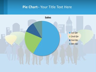 A Group Of People Standing In Front Of A City Skyline PowerPoint Template