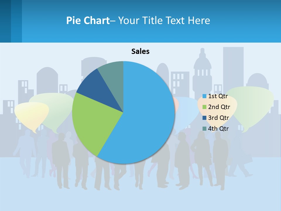 A Group Of People Standing In Front Of A City Skyline PowerPoint Template