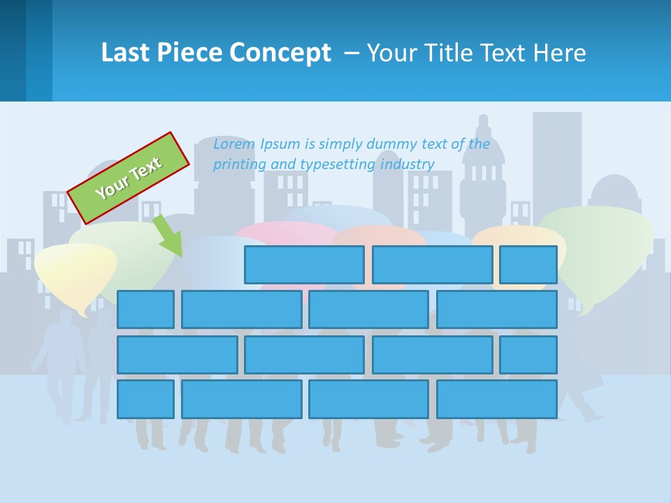 A Group Of People Standing In Front Of A City Skyline PowerPoint Template