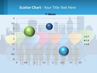 A Group Of People Standing In Front Of A City Skyline PowerPoint Template