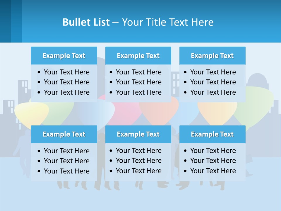A Group Of People Standing In Front Of A City Skyline PowerPoint Template