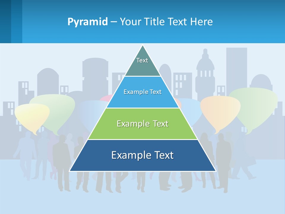A Group Of People Standing In Front Of A City Skyline PowerPoint Template