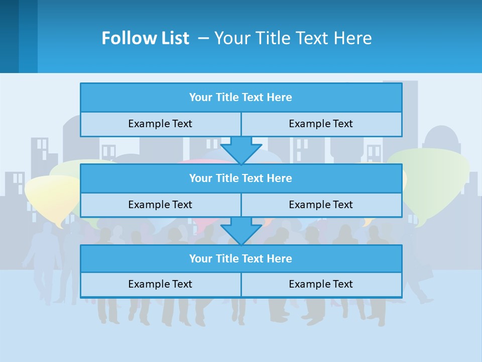 A Group Of People Standing In Front Of A City Skyline PowerPoint Template