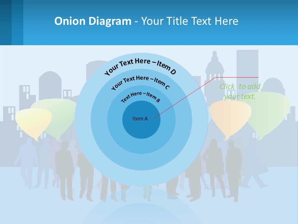 A Group Of People Standing In Front Of A City Skyline PowerPoint Template