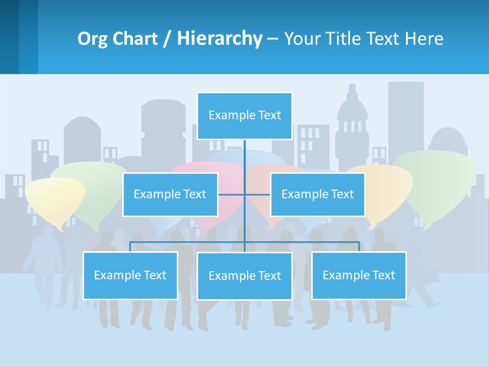 A Group Of People Standing In Front Of A City Skyline PowerPoint Template