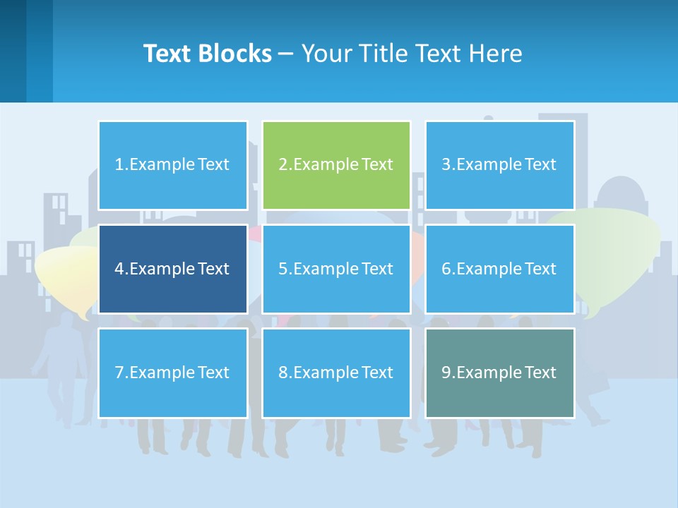 A Group Of People Standing In Front Of A City Skyline PowerPoint Template