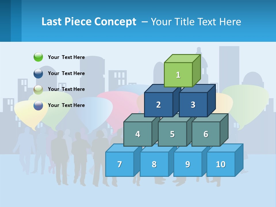 A Group Of People Standing In Front Of A City Skyline PowerPoint Template