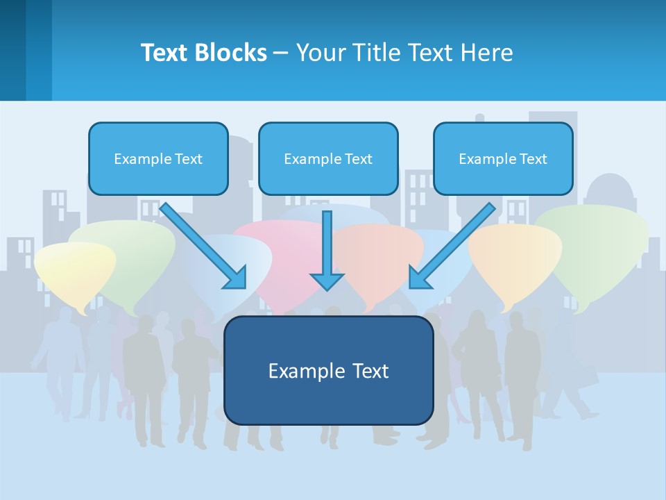 A Group Of People Standing In Front Of A City Skyline PowerPoint Template