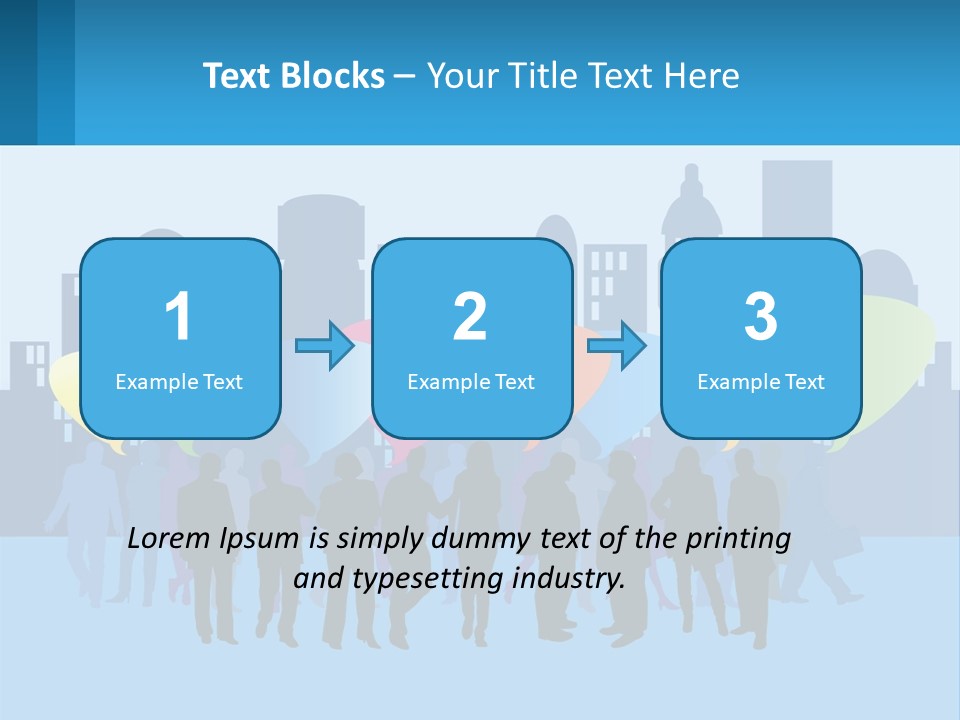 A Group Of People Standing In Front Of A City Skyline PowerPoint Template